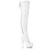 Pleaser - DELIGHT3063 Bottes cuissardes à plateforme - Blanc Product image